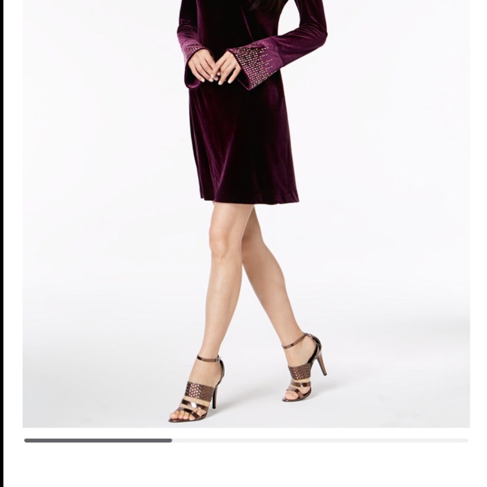 Calvin Klein Women's Long Sleeve Dress - Deep eggplant